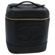 Pre-owned Leather pouches Chanel Vintage , Black , Dames