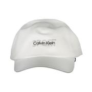 Witte Katoenen Pet met Klep en Logo Calvin Klein , White , Heren