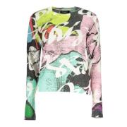 Zwart Longsleeve Top Contrast Details Desigual , Multicolor , Dames