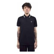 Twin Tipped Polo Shirt Zwart Wit Fred Perry , Black , Heren