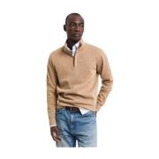 Katoenen Half-Zip Sweater Gant , Beige , Heren