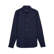 Blauw Katoenen Overhemd Lange Mouw Lyle & Scott , Blue , Heren