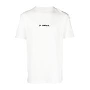 Wit Logo T-shirt en Polo Jil Sander , White , Heren