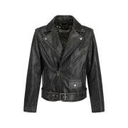 Vintage Biker Leren Jas Golden Goose , Black , Heren