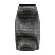 Stijlvol Geborduurde Tweed Rok Tory Burch , Black , Dames