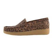 Elin Loafer Suede Print Nature Footwear , Brown , Dames