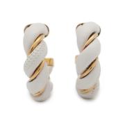 Pre-owned Leather earrings Bottega Veneta Vintage , White , Dames