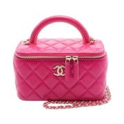 Pre-owned Leather chanel-bags Chanel Vintage , Pink , Dames