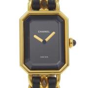 Pre-owned Leather watches Chanel Vintage , Black , Dames