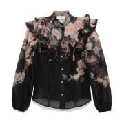 Zwarte Crush Bloemen Blouse Zimmermann , Black , Dames