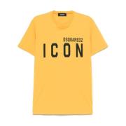 Iconische MultiColour T-shirts en Polo's Dsquared2 , Yellow , Heren