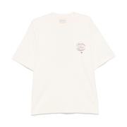 Ecru Crew Neck Drop Shoulder Tee Drole de Monsieur , Beige , Heren