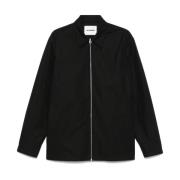 Zwarte Voorkant Rits Jas Geknoopte Manchetten Jil Sander , Black , Her...