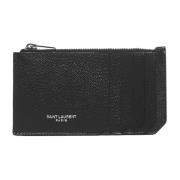 Black Fragments Cardholder Wallet Saint Laurent , Black , Heren