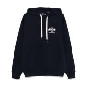 Blauwe Trekkoord Hoodie Trui Tommy Hilfiger , Blue , Heren