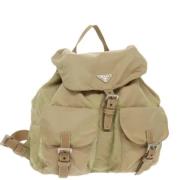 Pre-owned Nylon backpacks Prada Vintage , Beige , Dames