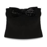 Zwarte Kralen Strik Bandeau Top Self Portrait , Black , Dames