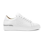 Witte Veterschoenen met Rubberen Zool Philipp Plein , White , Heren