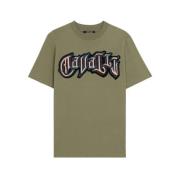 Katoenen Logo Print T-shirt Roberto Cavalli , Green , Heren