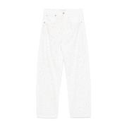 Witte Straight Leg Jeans met Strass Frame , White , Dames