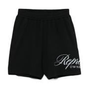 Mesh Design Elastische Shorts Represent , Black , Heren