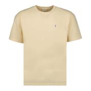 Katoenen T-shirt met korte mouwen en ronde hals Saint Laurent , Beige ...