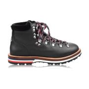 Logo Wandelschoenen Zwart Leer Moncler , Black , Dames