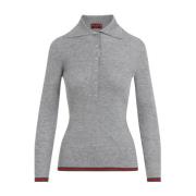 Lichtgrijs Polo Gebreid Web Gucci , Gray , Dames