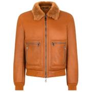 Shearling Bomberjack met wollen details Dolce & Gabbana , Brown , Here...