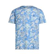 Witte Crew Neck T-shirt Etro , Blue , Heren