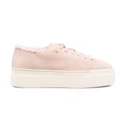 Shearling Lined Flatform Sneakers Santoni , Pink , Dames