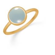 Aqua Chalcedon Petite Gouden Ring Frk. Lisberg , Yellow , Dames