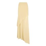 Dora, lange beige zijden georgette rok Cortana , Beige , Dames