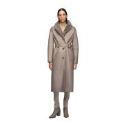 Hailey - Warm Grijs Shearling Jas Vespucci by VSP , Gray , Dames