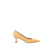 Gele Suède Puntige Pump Parallele , Yellow , Dames