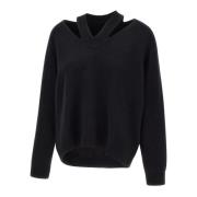 Zwarte Sweater Maglia Stijlvol Notshy , Black , Dames