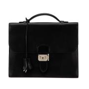 Pre-owned Leather handbags Hermès Vintage , Black , Dames