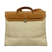 Pre-owned Canvas hermes-bags Hermès Vintage , Beige , Dames