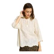 Elegante Blouse met Geborduurde Motieven IN Front , Beige , Dames