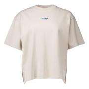 Retro Logo Boxy Tee Beige Olaf Hussein , Beige , Dames