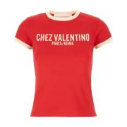 Casual Katoenen T-Shirt voor Mannen Valentino Garavani , Red , Dames