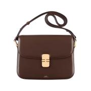 Bruine Schoudertas met Logo Applicatie A.p.c. , Brown , Dames