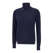 Navy Blue Turtleneck Sweater Sun68 , Blue , Dames