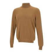 Merino Wol Coltrui Trui Kameel Gran Sasso , Brown , Heren