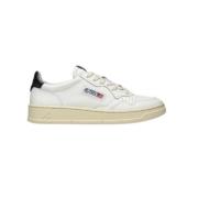 Witte leren sneakers met zwarte hiel Autry , White , Dames