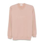 Roze Logo Crew Neck Sweater Saint Laurent , Pink , Dames