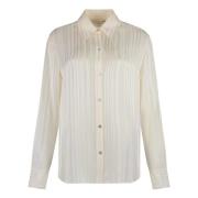 Gestreept Viscose Shirt Vince , Beige , Dames