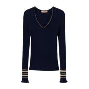 Stijlvolle Sweater Set Twinset , Blue , Dames