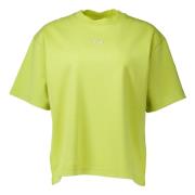 Retro Logo Boxy Tee Groen T-shirt Olaf Hussein , Green , Dames