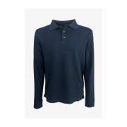 Blauw Geborduurd Polo Met Lange Mouwen Jacob Cohën , Blue , Heren